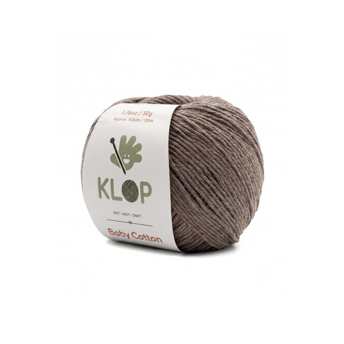 KLOP Baby Soft Cotton Yarn - Dark Mink