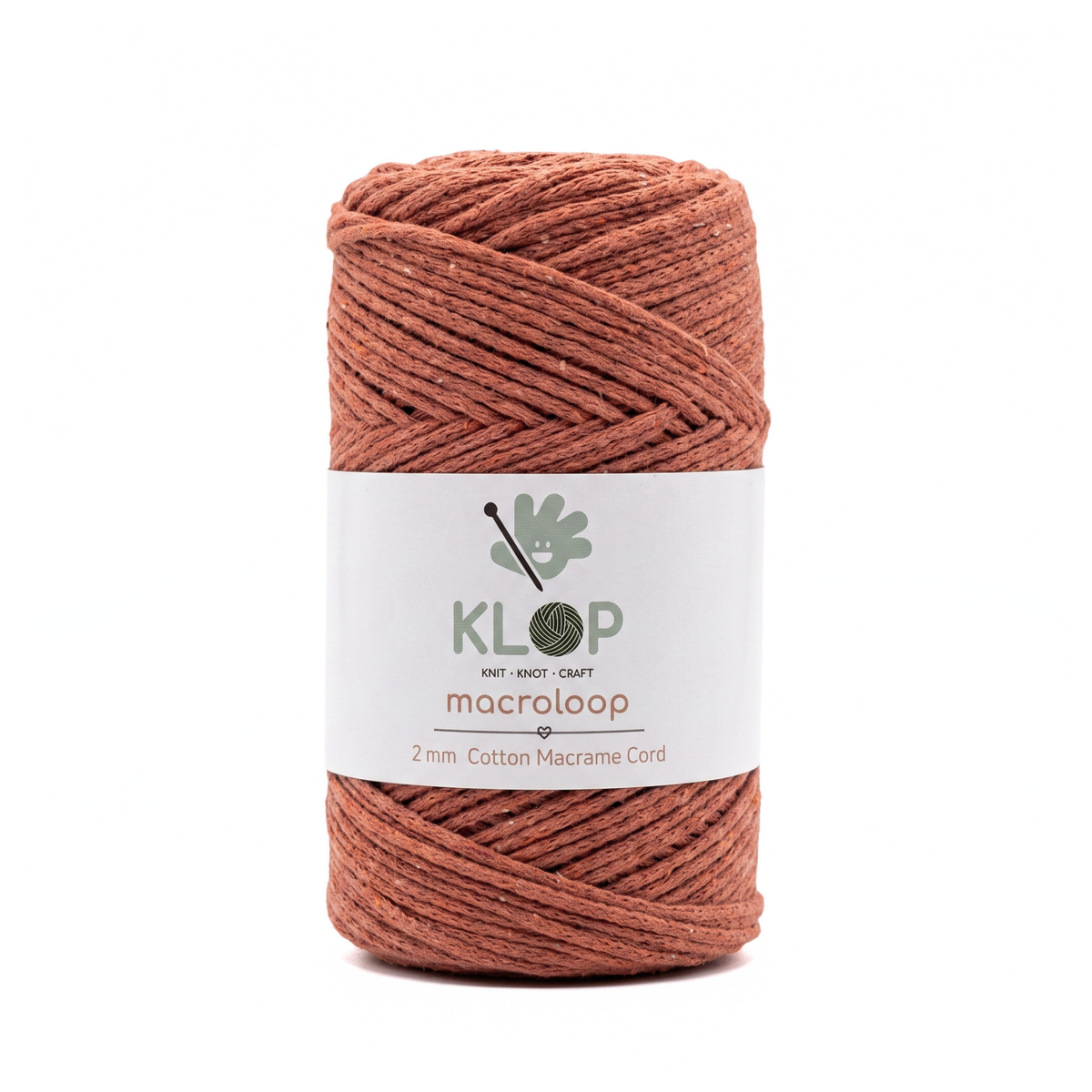 KLOP 2mm Cotton Macrame Cord - Brick