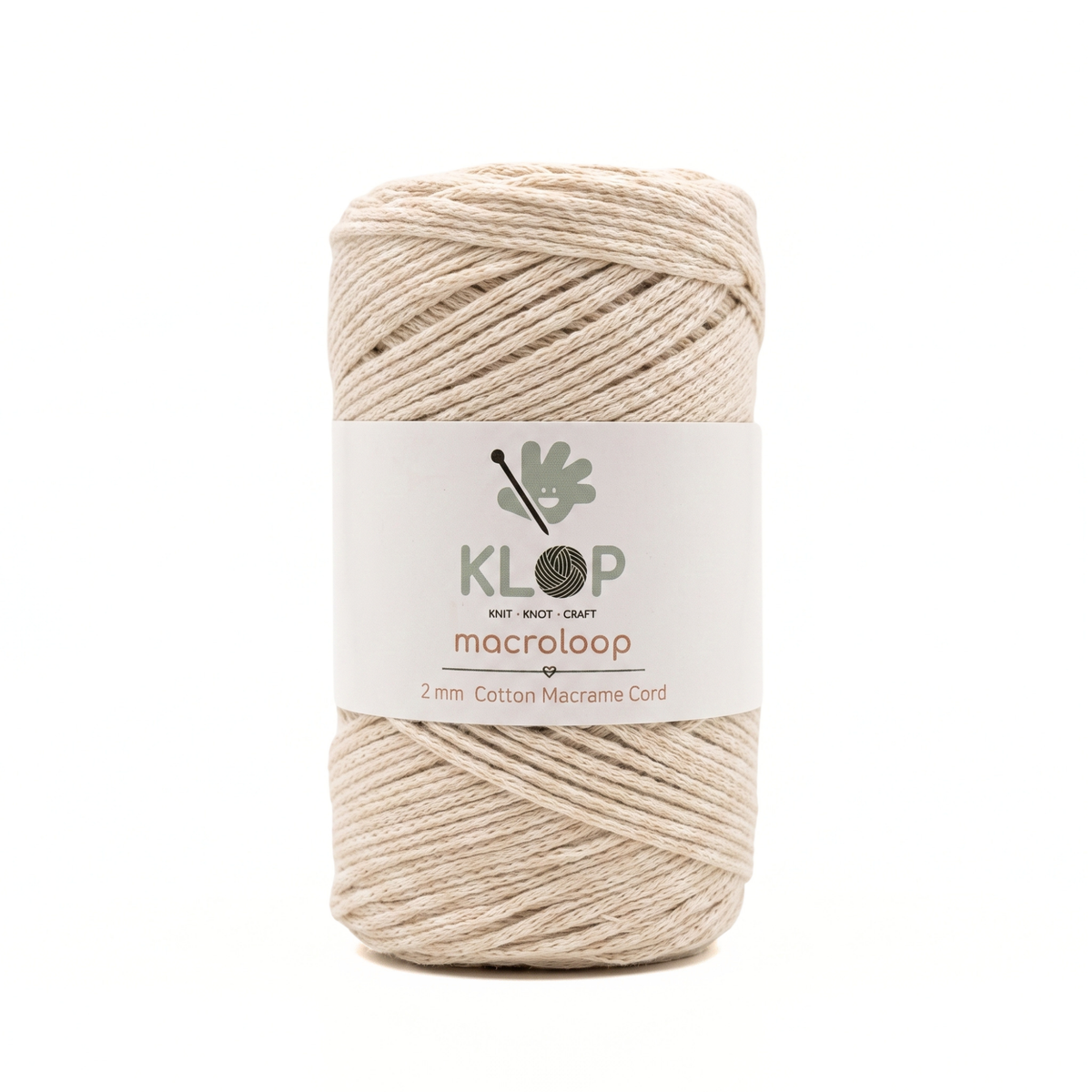 KLOP 2mm Cotton Macrame Cord - Ecru