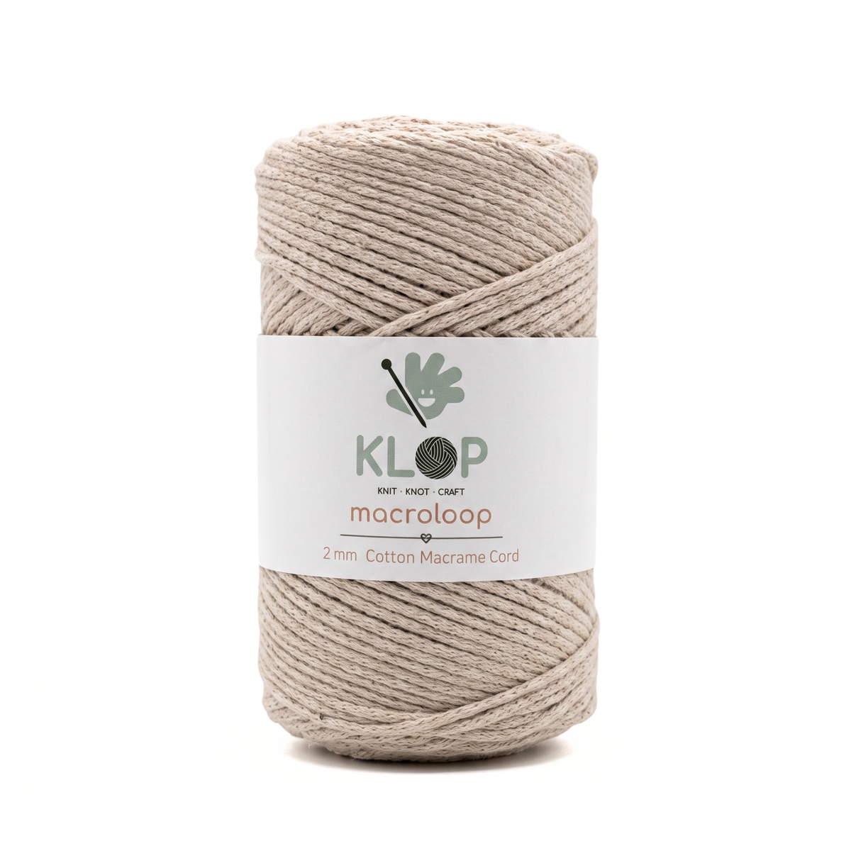 KLOP 2mm Cotton Macrame Cord - Latte