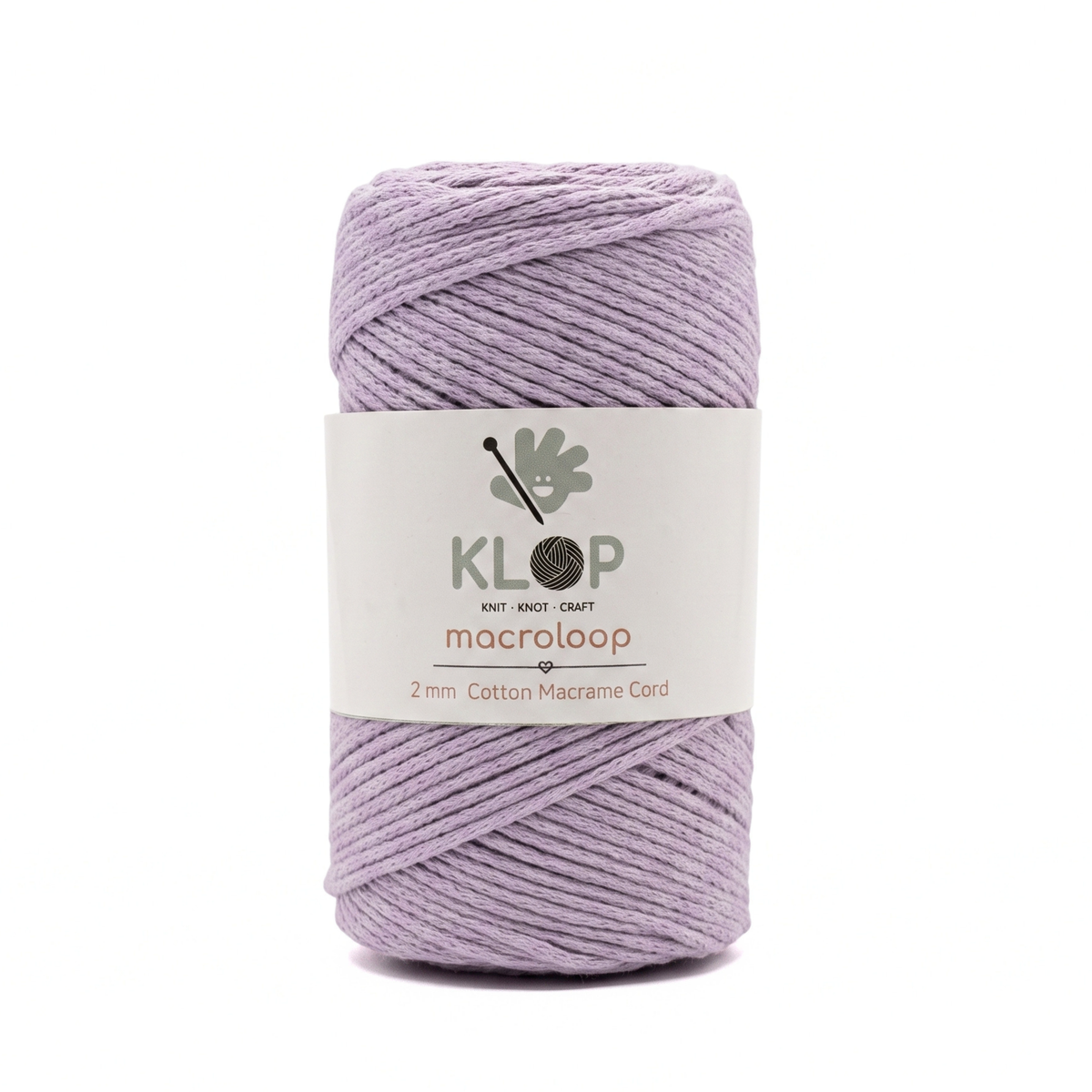 KLOP 2mm Cotton Macrame Cord - Lilac