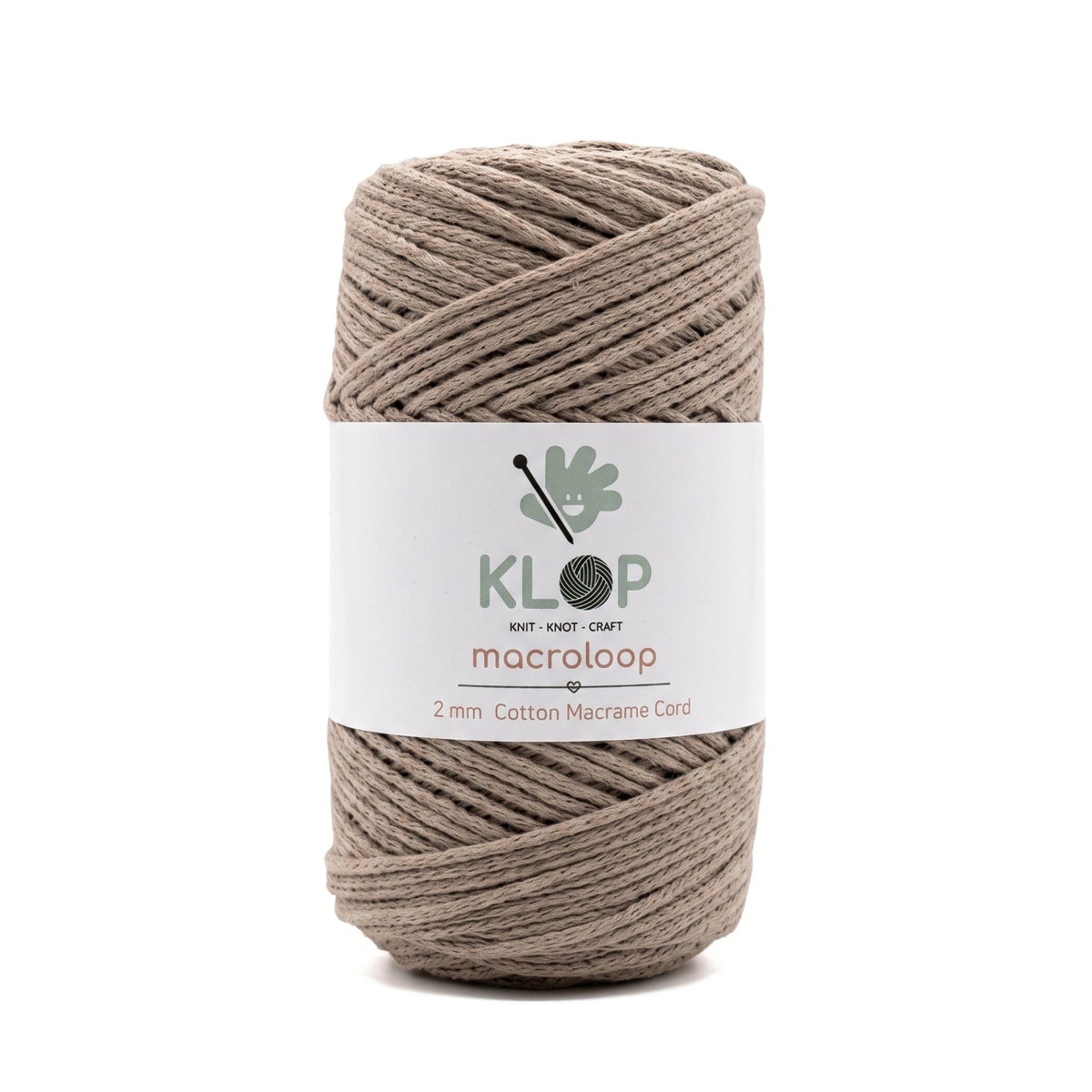 KLOP 2mm Cotton Macrame Cord - Mink