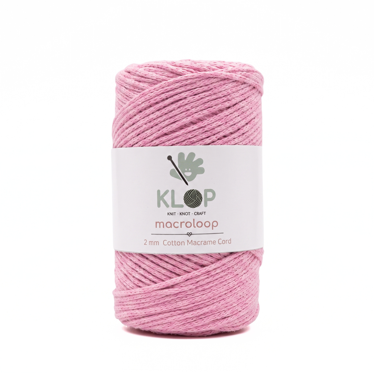 KLOP 2mm Cotton Macrame Cord - Pink