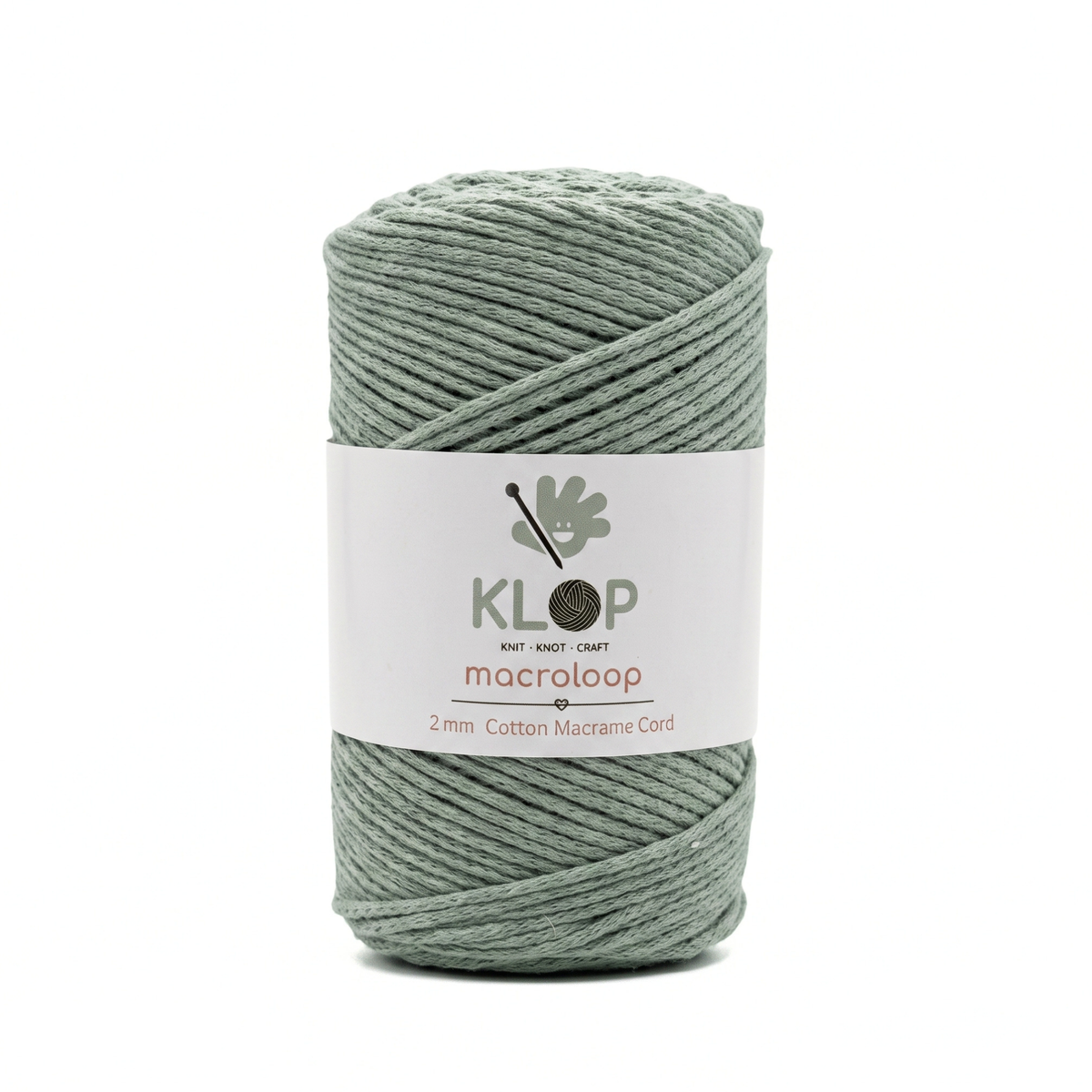 KLOP 2mm Cotton Macrame Cord - Sage