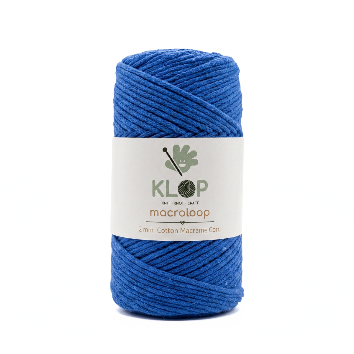 KLOP 2mm Cotton Macrame Cord - Sax Blue