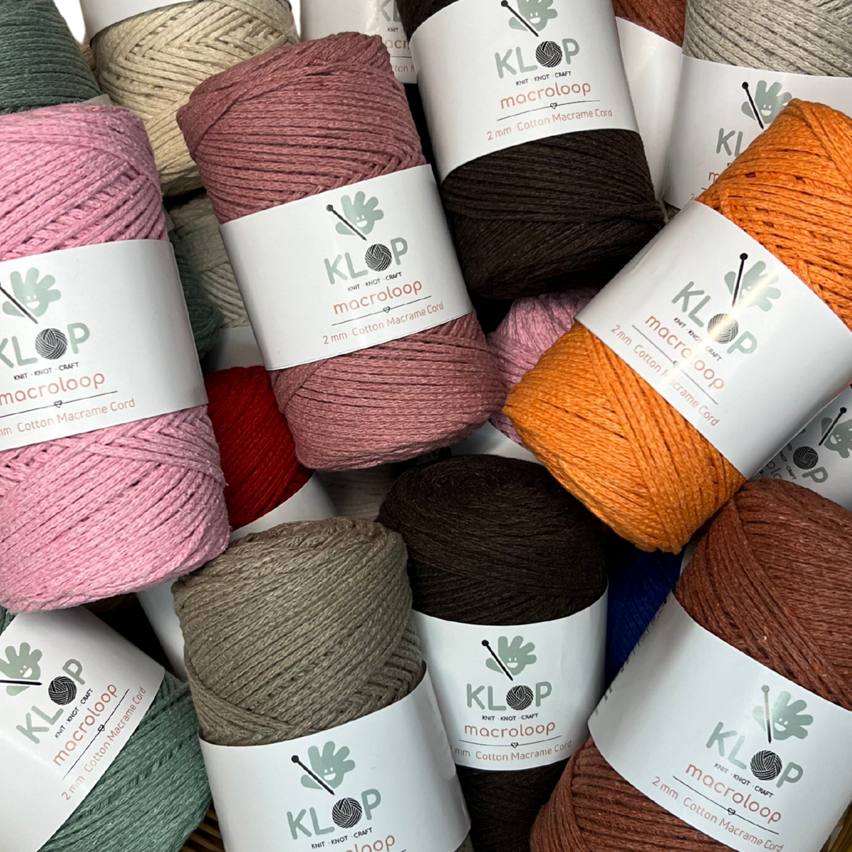 KLOP 2mm Cotton Macrame Cord colors