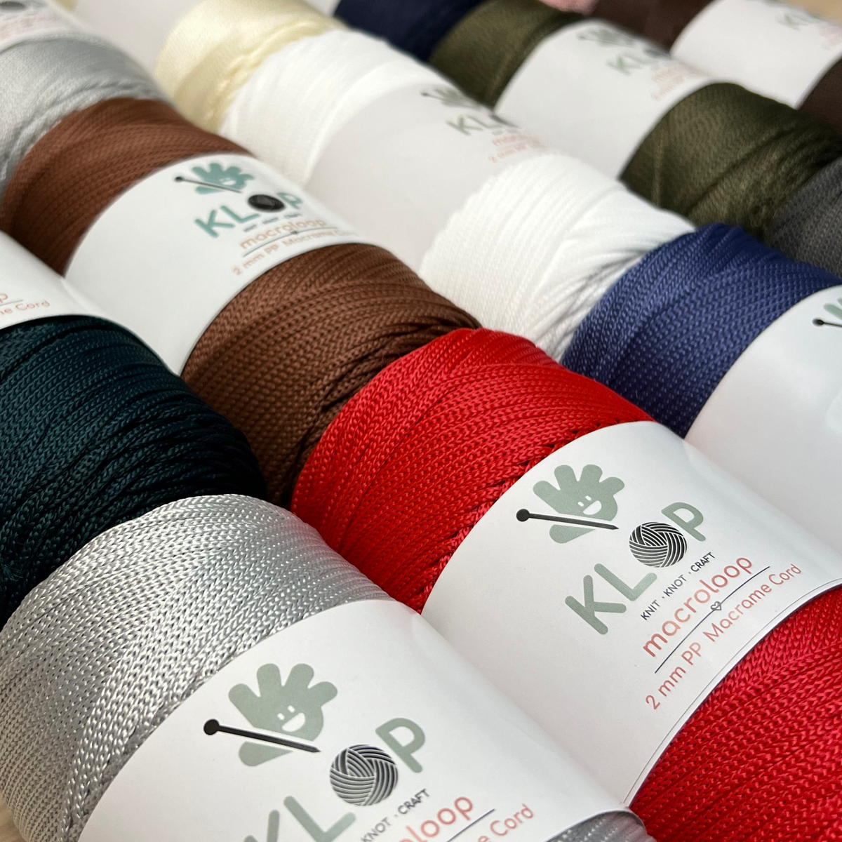 KLOP Premium 2mm  Polyester Macrame Cord - 251 yards