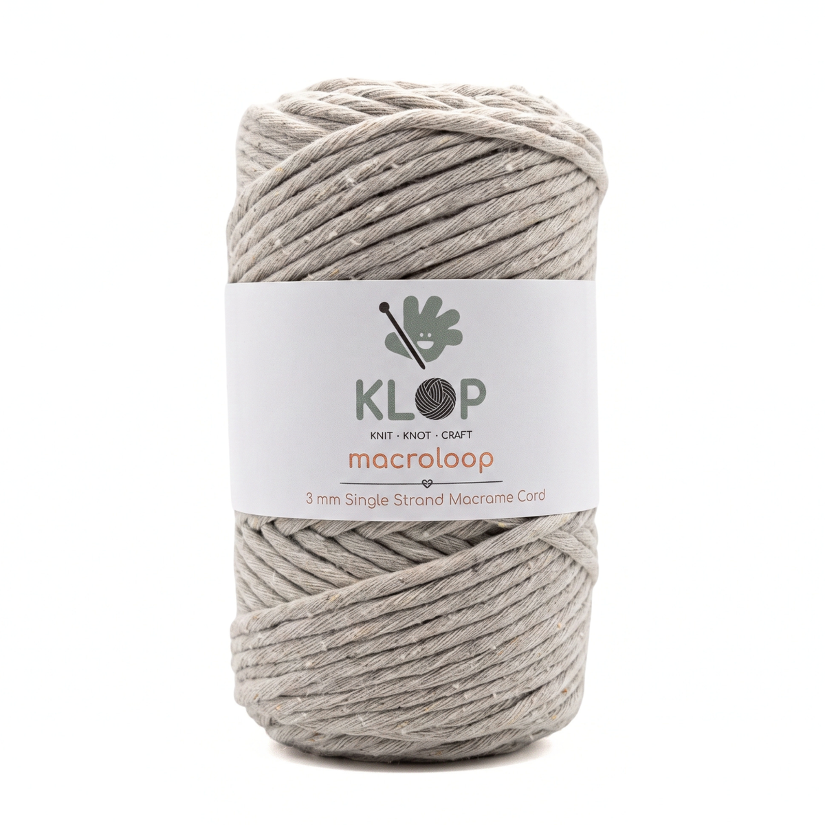 KLOP 3mm Single Strand Cotton Macrame Cord - Latte