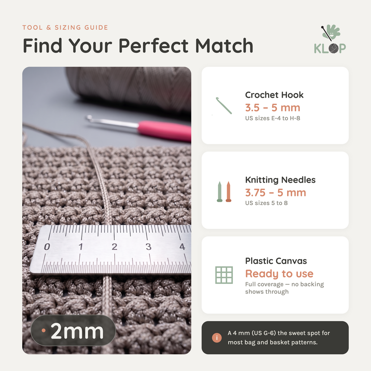 KLOP Premium 2mm  Polyester Macrame Cord - 251 yards