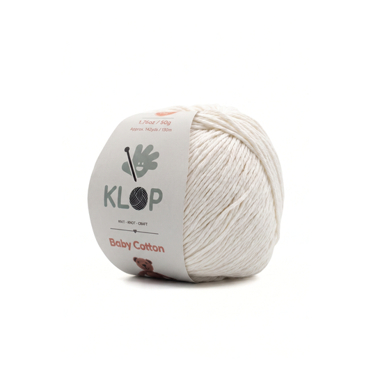 KLOP Baby Soft Cotton Yarn - Ecru