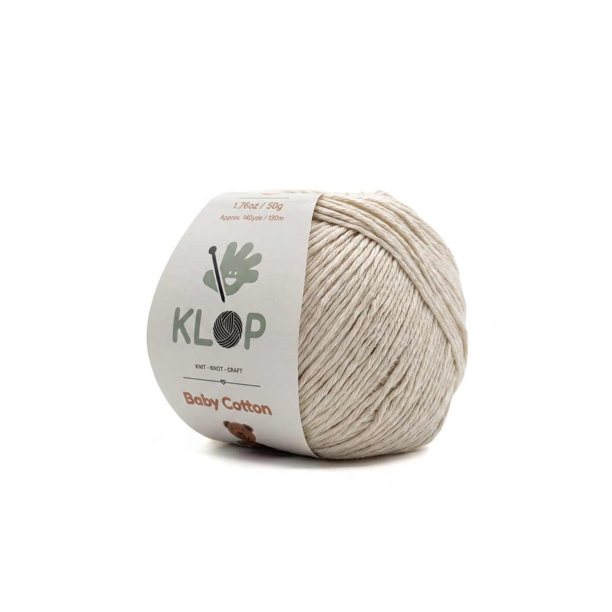 KLOP Baby Soft Cotton Yarn - Latte