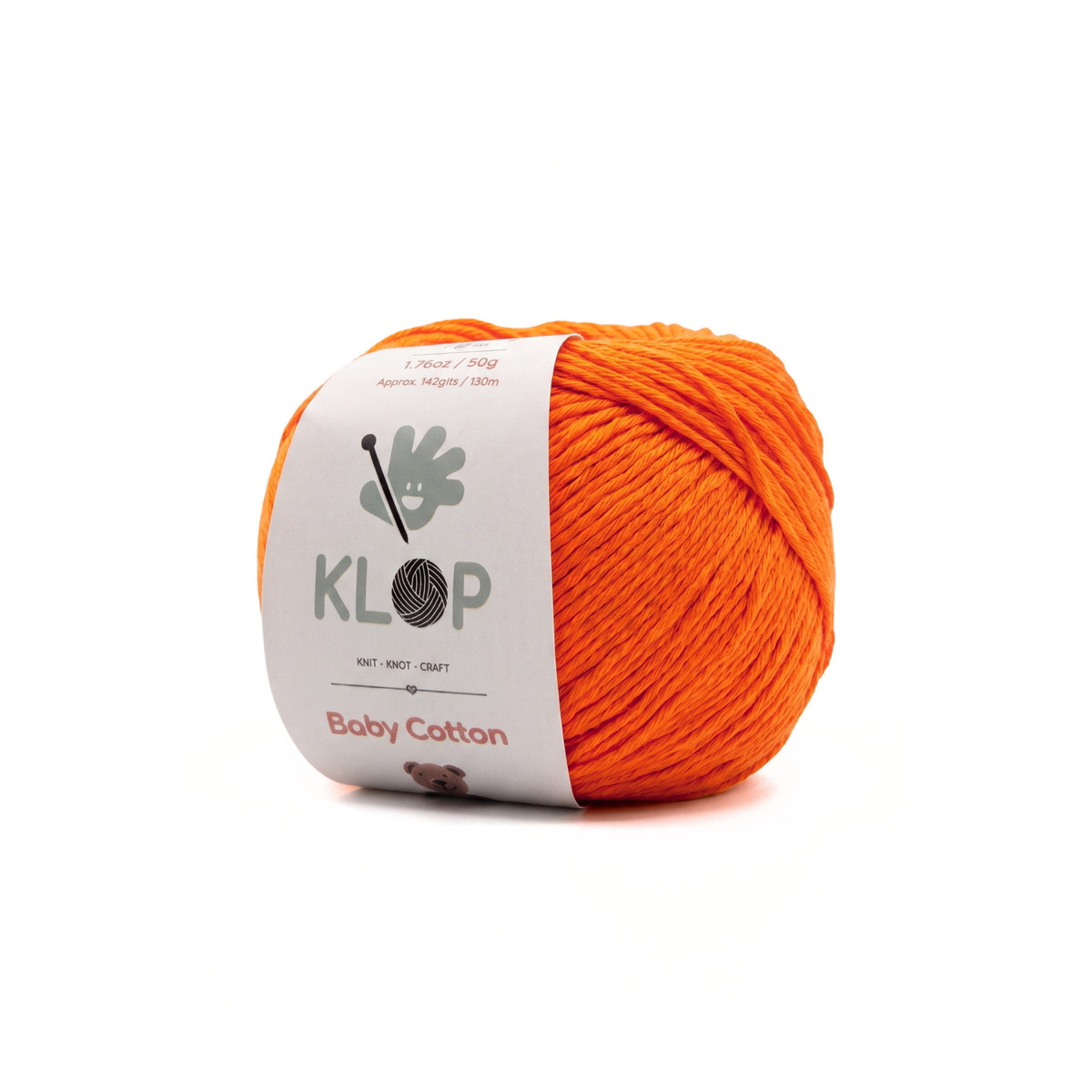 KLOP Baby Soft Cotton Yarn - Orange