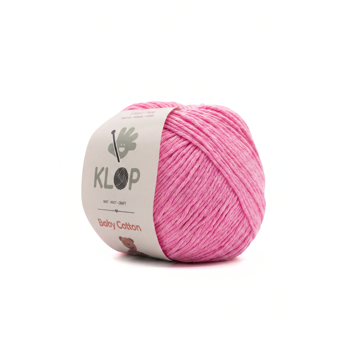 KLOP Baby Soft Cotton Yarn - Pink